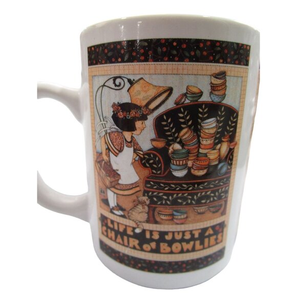 ME Ink Mary Engelbreit Life Is Just A Chair Of Bowlies Vintage Mug GUC - Picture 2 of 8